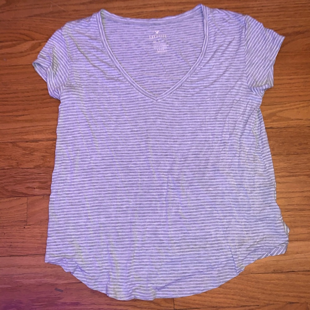 American Eagle striped V-neck